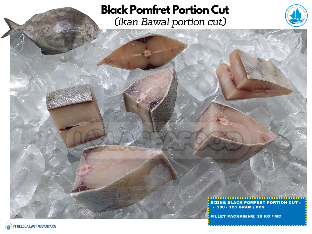 Black Pomfret Portion Cut